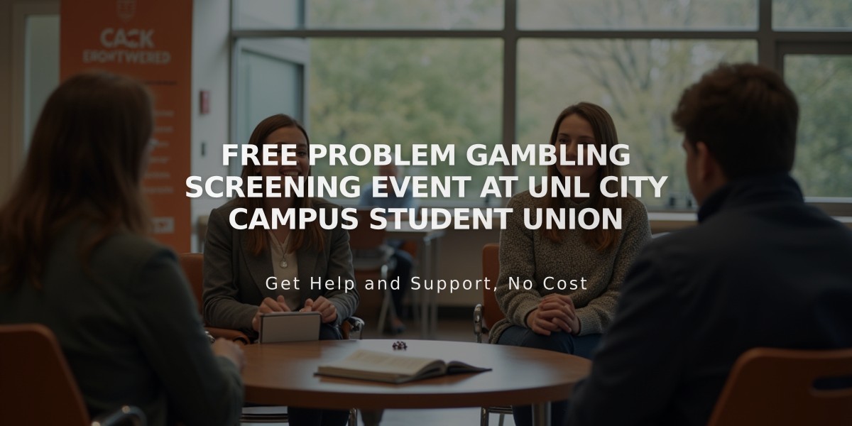 Free Problem Gambling Screening Event at UNL City Campus Student Union