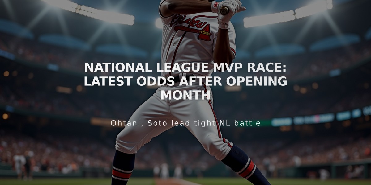 National League MVP Race: Latest Odds After Opening Month