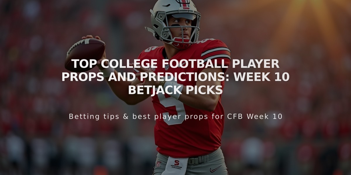 Top College Football Player Props and Predictions: Week 10 betJACK Picks