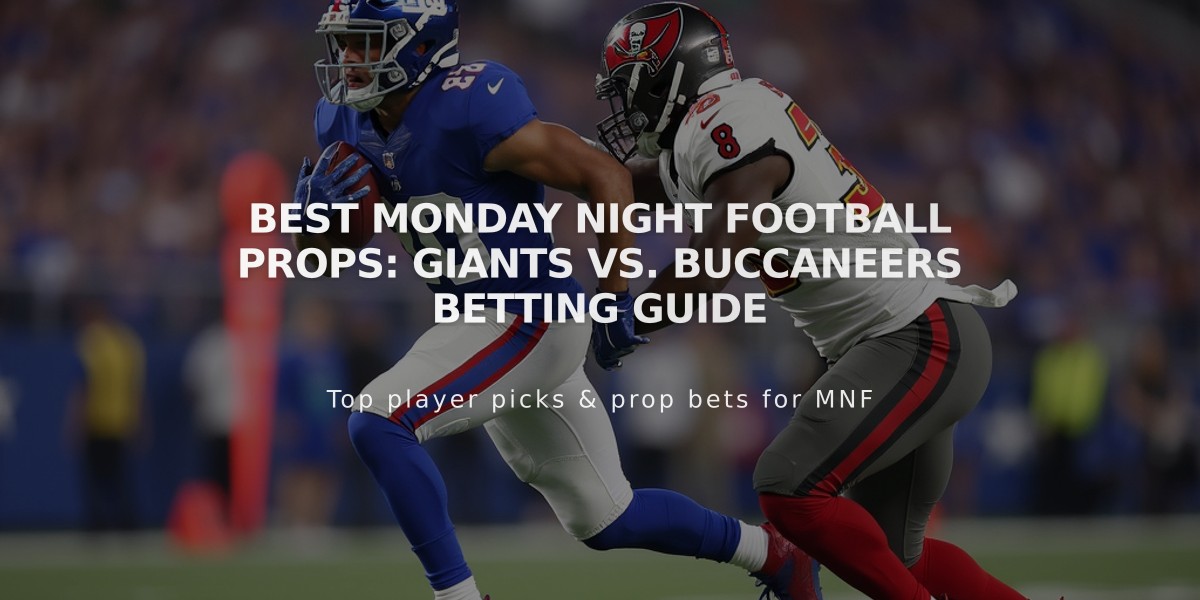 Best Monday Night Football Props: Giants vs. Buccaneers Betting Guide