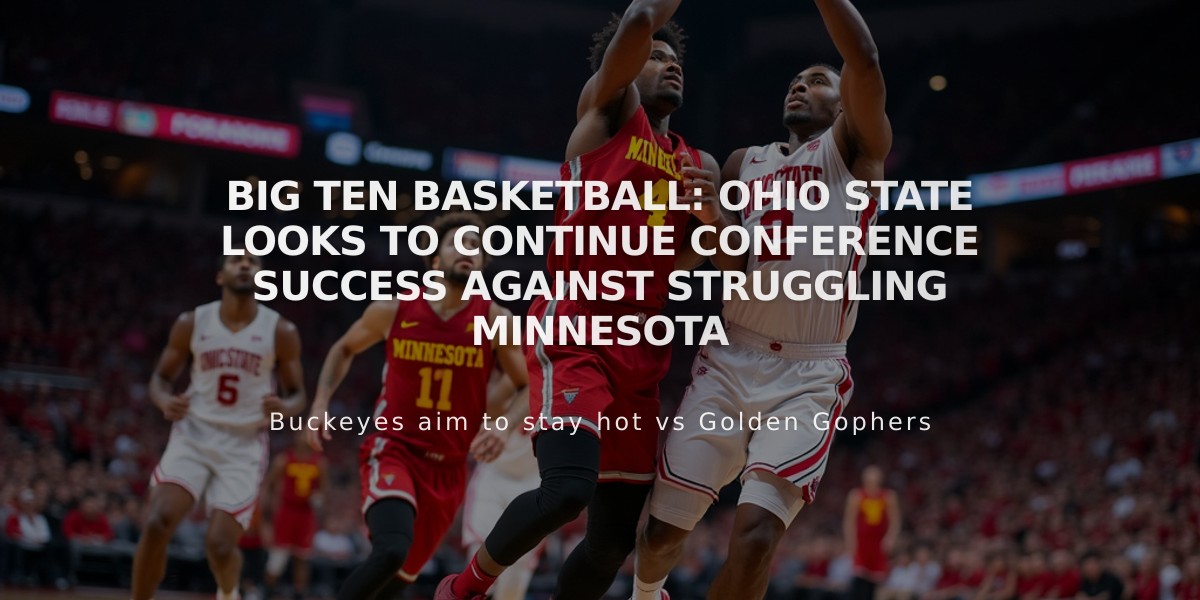 Big Ten Basketball: Ohio State Looks to Continue Conference Success Against Struggling Minnesota